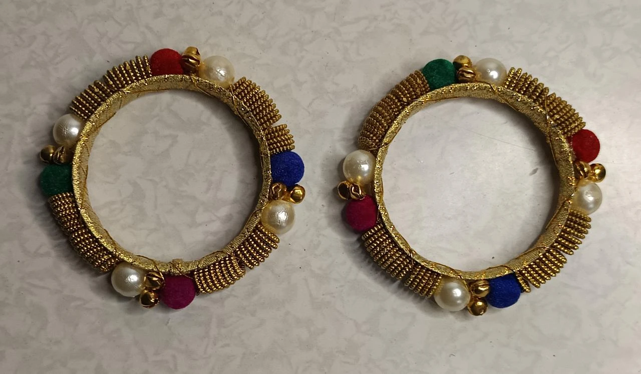 Paire de bracelets indiens artisanaux (Kada / Kangan) – Style Ethnique & Festif
